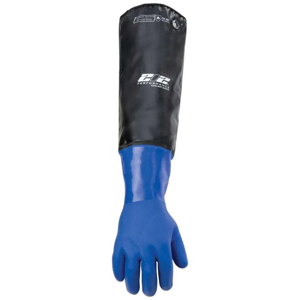 212 Performance BSHRC-03-008 Heat and Liquid Resistant Elbow Length Protective Gloves, Small Blue;Black