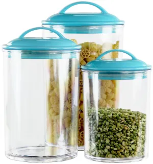 6pc Acrylic Canister Set, Turquoise