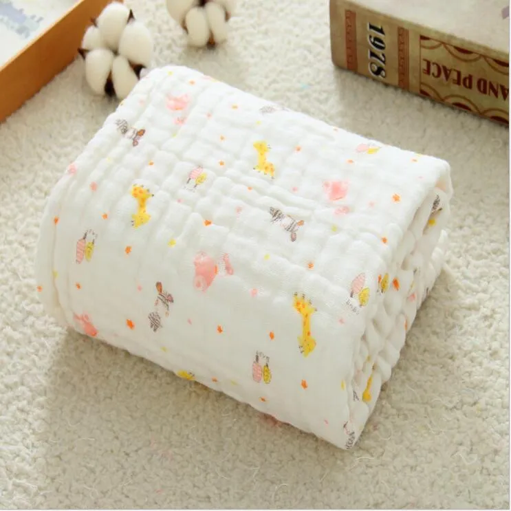 Baby Super Soft Cotton 6 Layer Blister Fabric Multi Design Muslin Swaddle Wrap Blankets