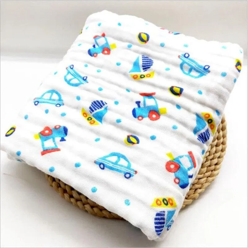 Baby Super Soft Cotton 6 Layer Blister Fabric Multi Design Muslin Swaddle Wrap Blankets