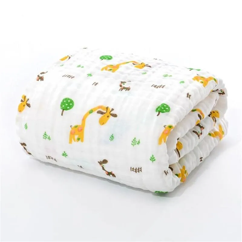 Baby Super Soft Cotton 6 Layer Blister Fabric Multi Design Muslin Swaddle Wrap Blankets