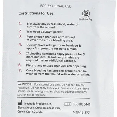 CELOX Granular Bleeding Control Crystals