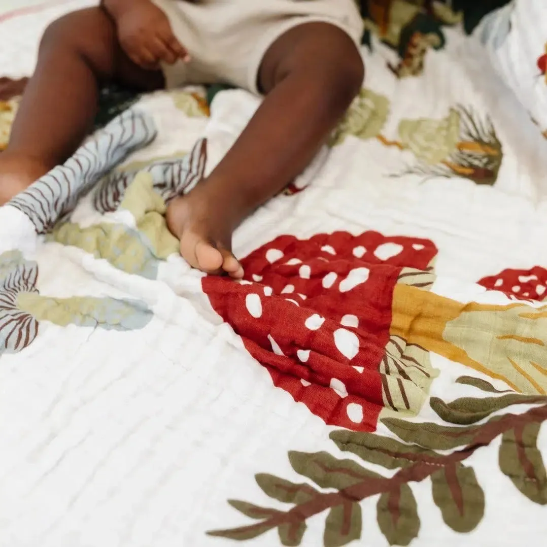 Clementine Kids - Cotton Muslin Quilt - Mushrooms