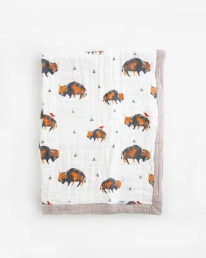 Cotton Muslin Baby Blanket - Bison