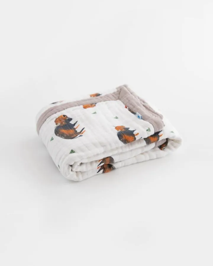 Cotton Muslin Baby Blanket - Bison