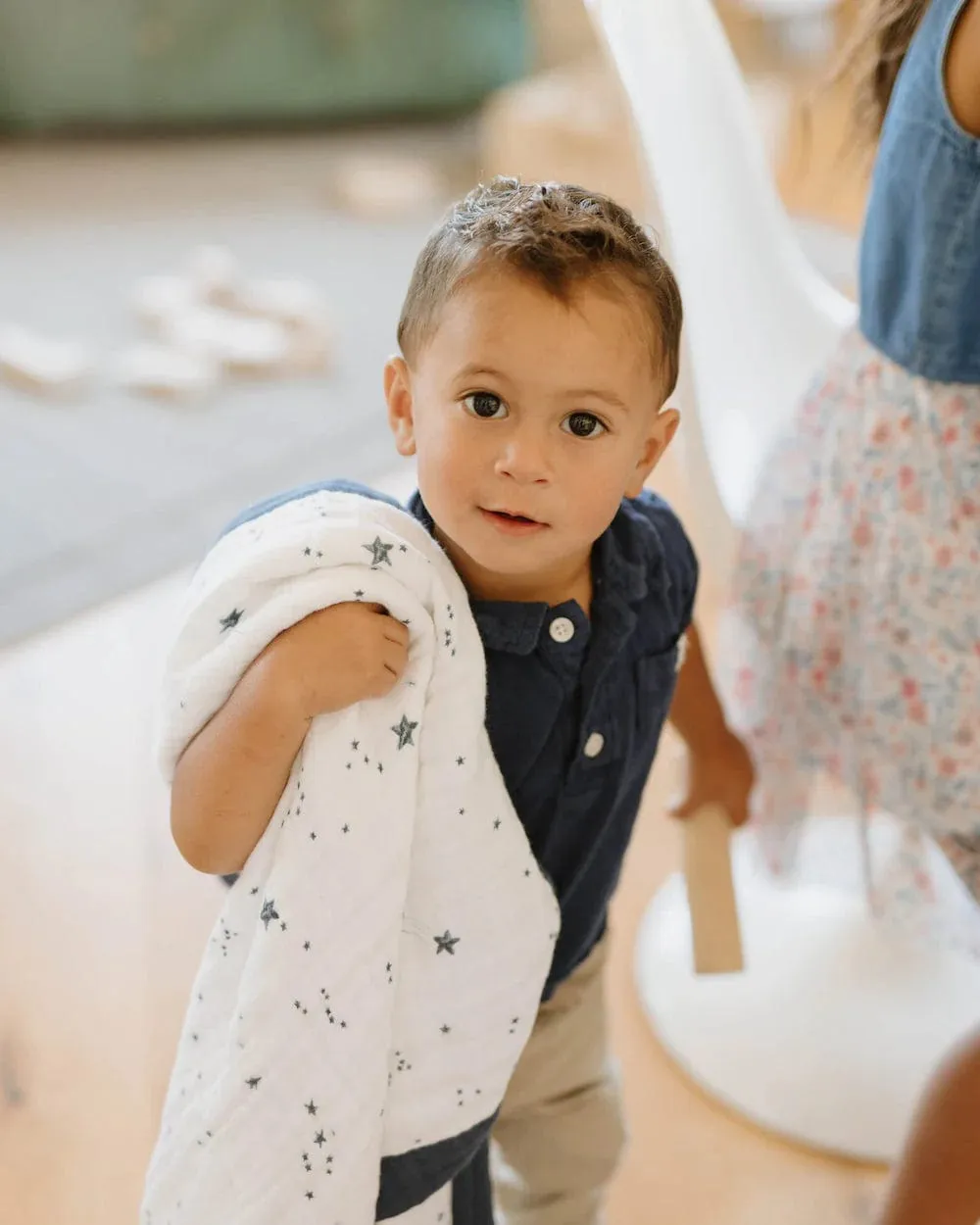 Cotton Muslin Baby Quilt - Shooting Stars