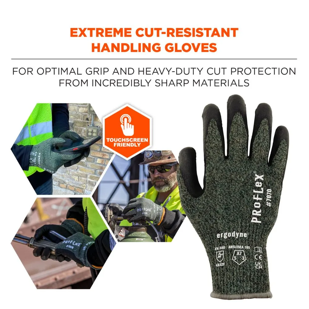 Ergodyne 18046 #7070 1-pair 2XL Green ANSI A7 Nitrile Coated CR Gloves