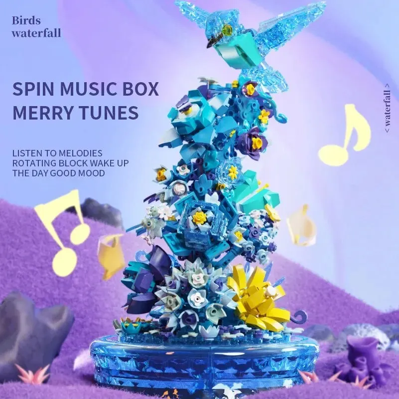 HarmonyCraft™ LED Waterfall Music Box Building Blocks