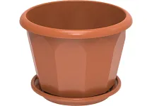 Hexagonal Plastic Flower pot with Tray