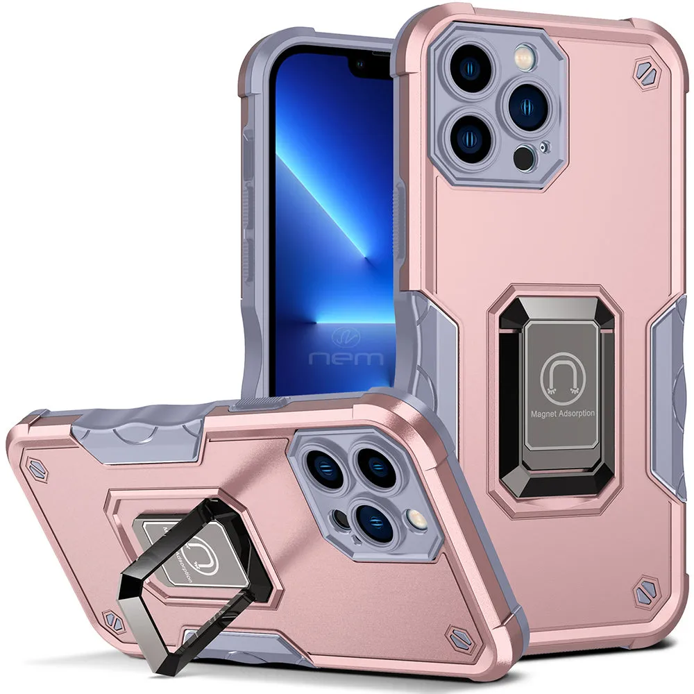 iPhone 14 Pro (6.1") Magnetic Kickstand Hybrid Case, Rose Gold or Black