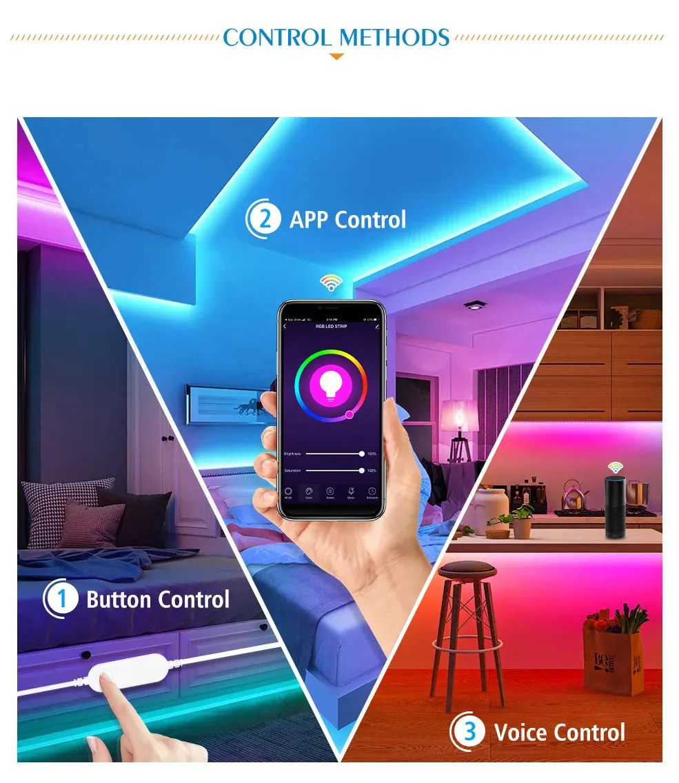 Led Strip Light Tape Works with Alexa /Zigbee Hub/Google /Smartthings