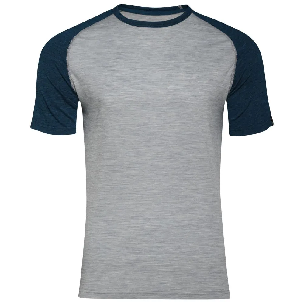 Mens Merino 150 Raglan Baseball Tee (Cloud/Petrol)