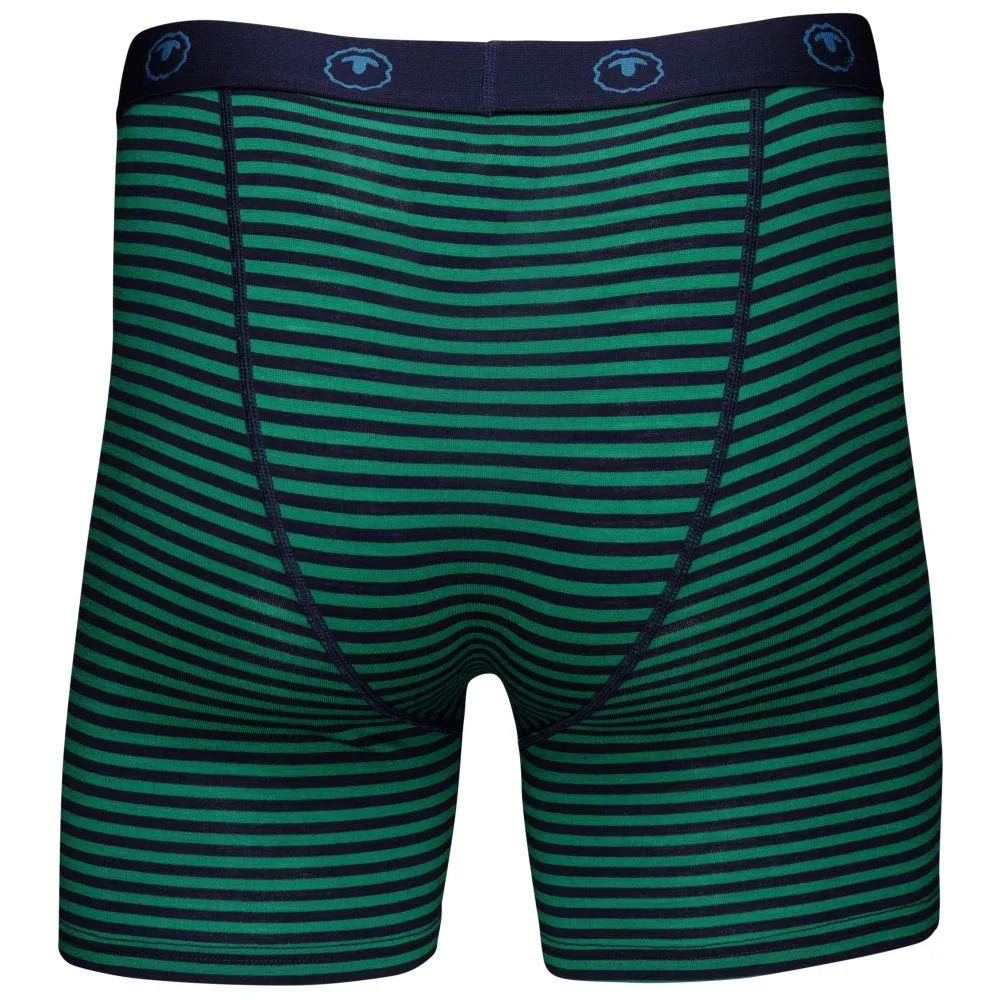 Mens Merino 180 Boxers (Mini Stripe Navy/Green)