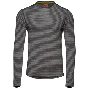 Mens Merino 180 Long Sleeve Crew (Mini Stripe Smoke/Charcoal)