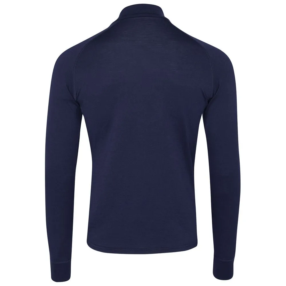 Mens Merino 200 Long Sleeve Zip Neck (Navy)