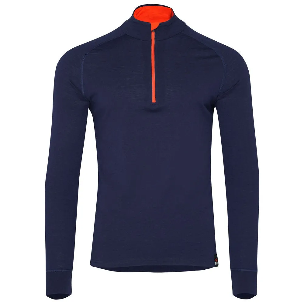 Mens Merino 200 Long Sleeve Zip Neck (Navy)