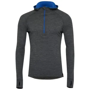 Mens Merino 200 Zip Neck Hoodie (Smoke)