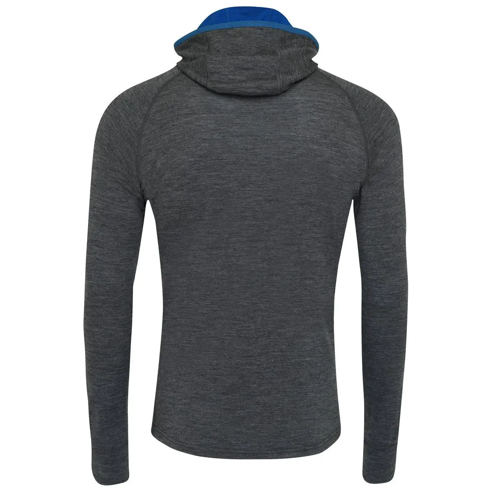 Mens Merino 200 Zip Neck Hoodie (Smoke)