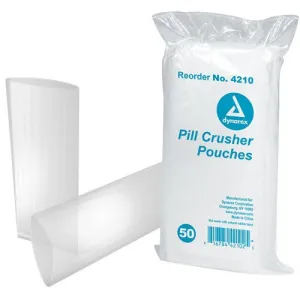 Pill Crusher Pouches, Clear, 1000 Count - Dynarex