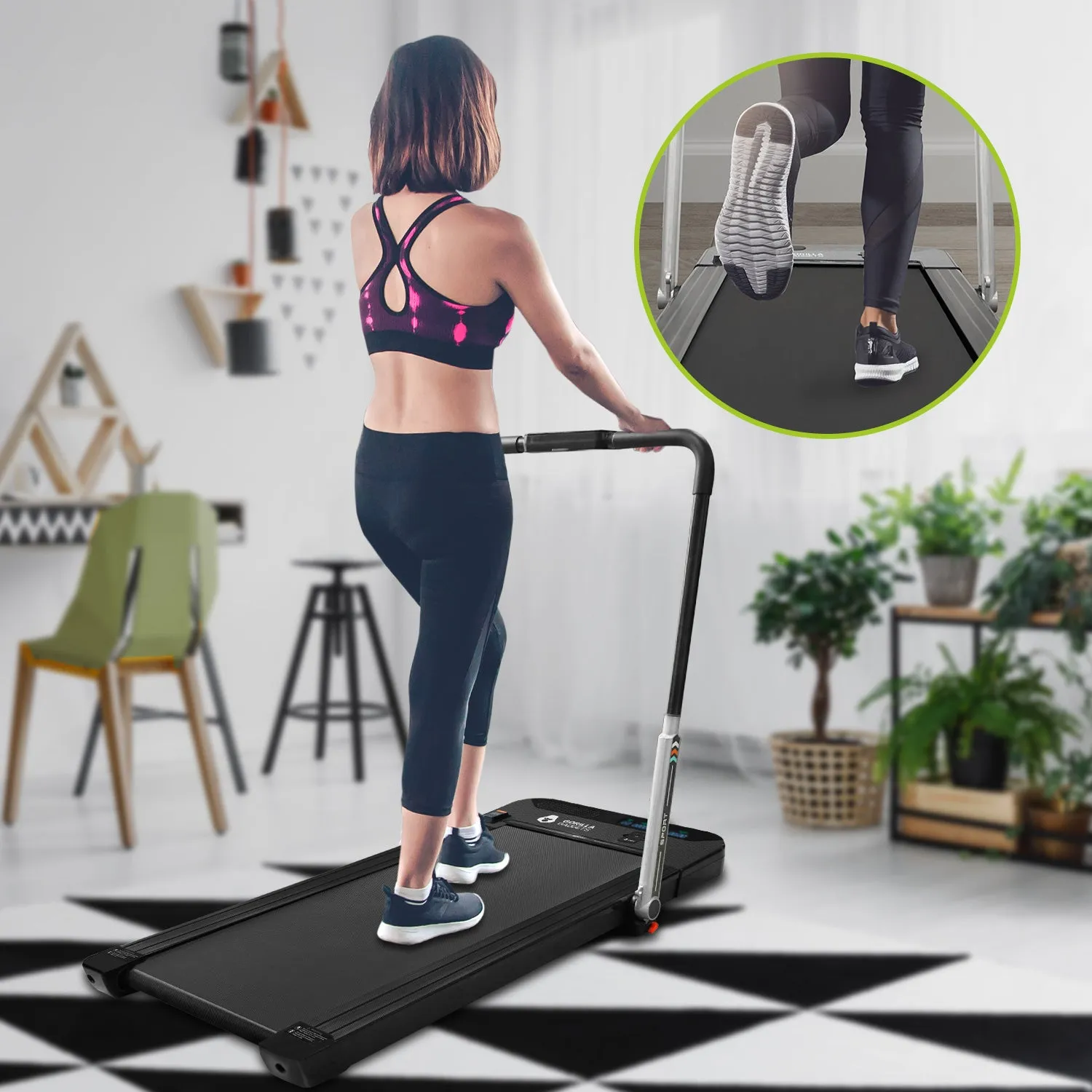 Portable Treadmill - Foldable Handlebar, Remote Control, Bluetooth Speaker