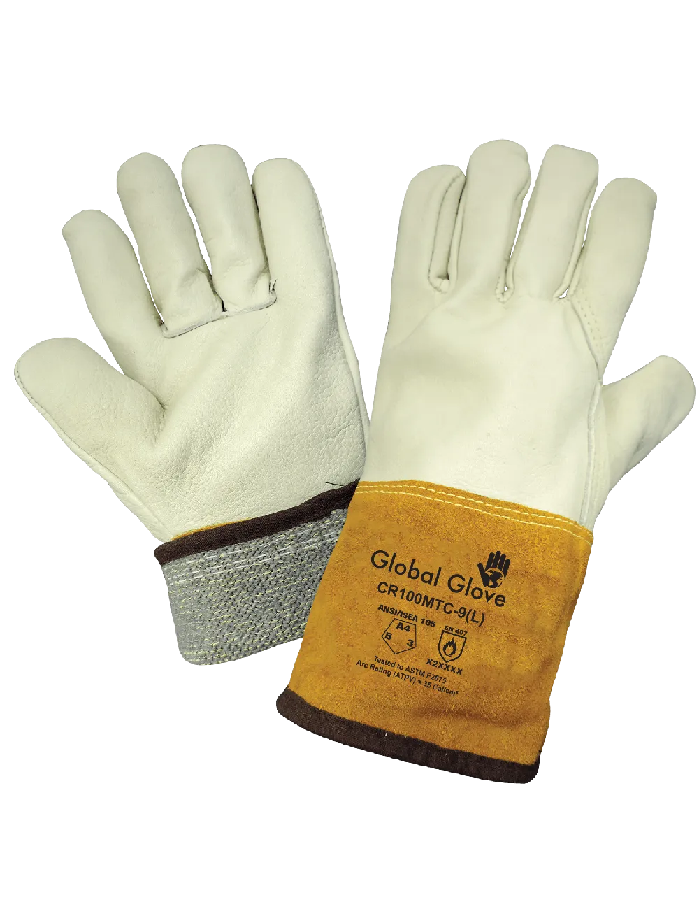 Premium Cowhide Grain Full Leather Mig/Tig Welding Cut, Abrasion, and Puncture Resistant Gloves - CR100MTC