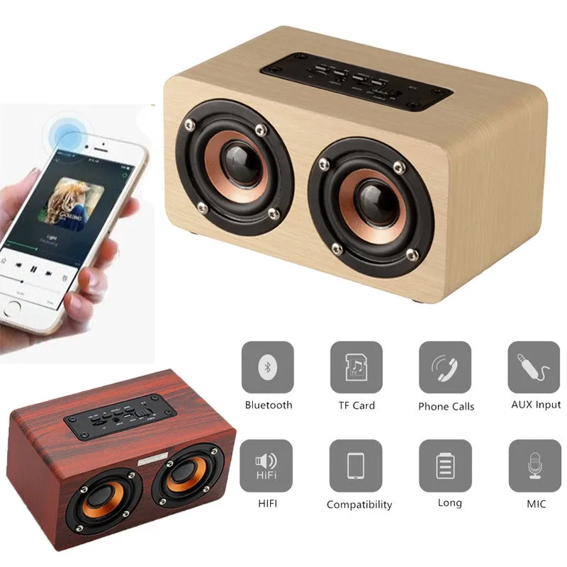 Retro Wooden Design Portal Bluetooth Speaker