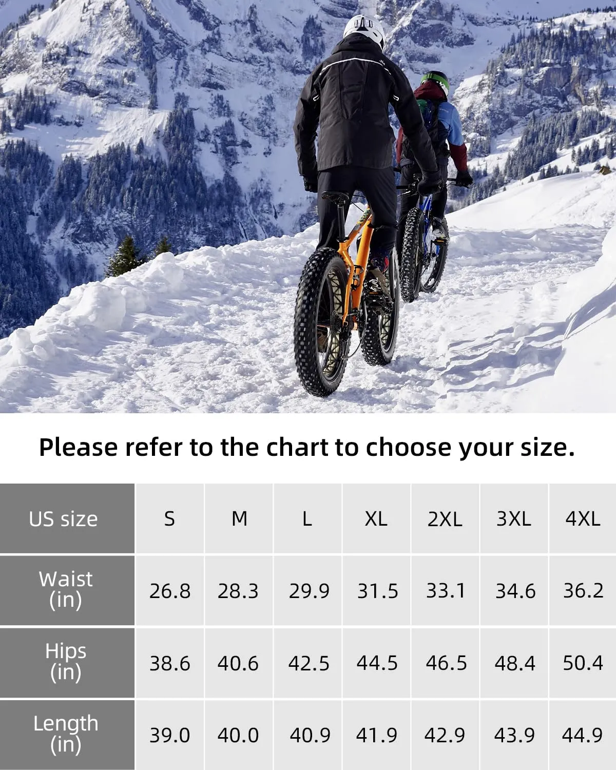 ROCKBROS Men’s Windproof Winter Cycling Pants warmth fleece-lined for  outdoor hiking