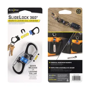 SlideLock 360° Magnetic Locking Dual Carabiner