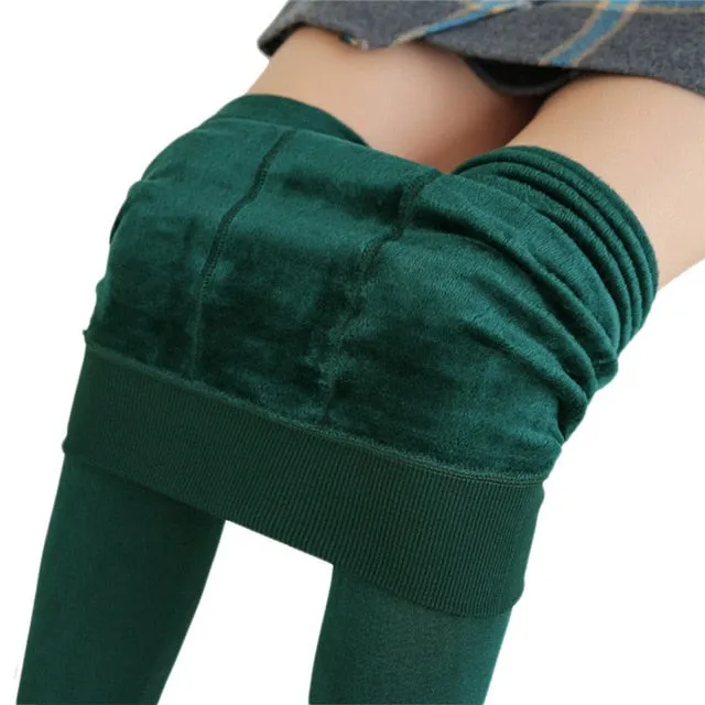 Warm comfy velvet leggings