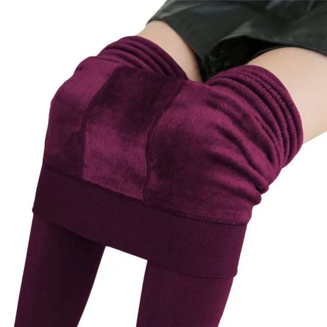 Warm comfy velvet leggings