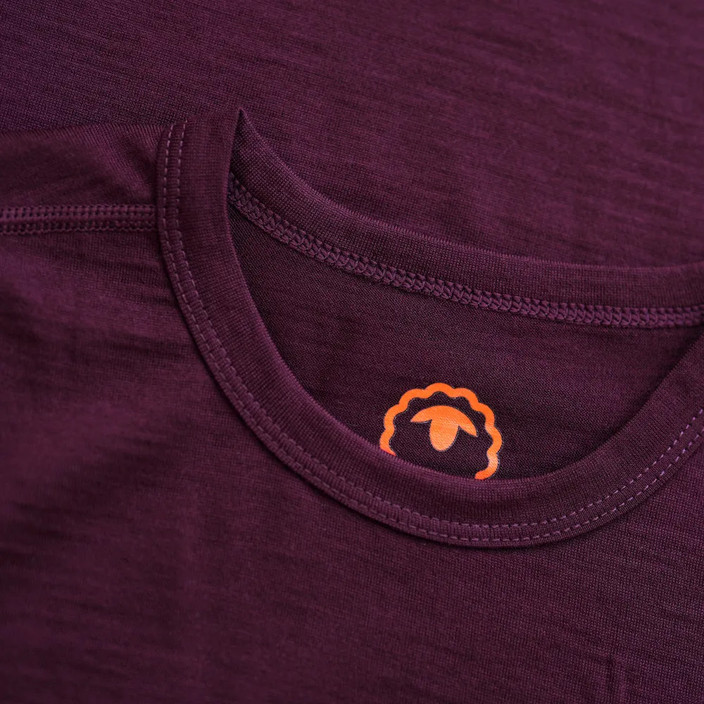 Womens Merino 180 Long Sleeve Crew (Wine)