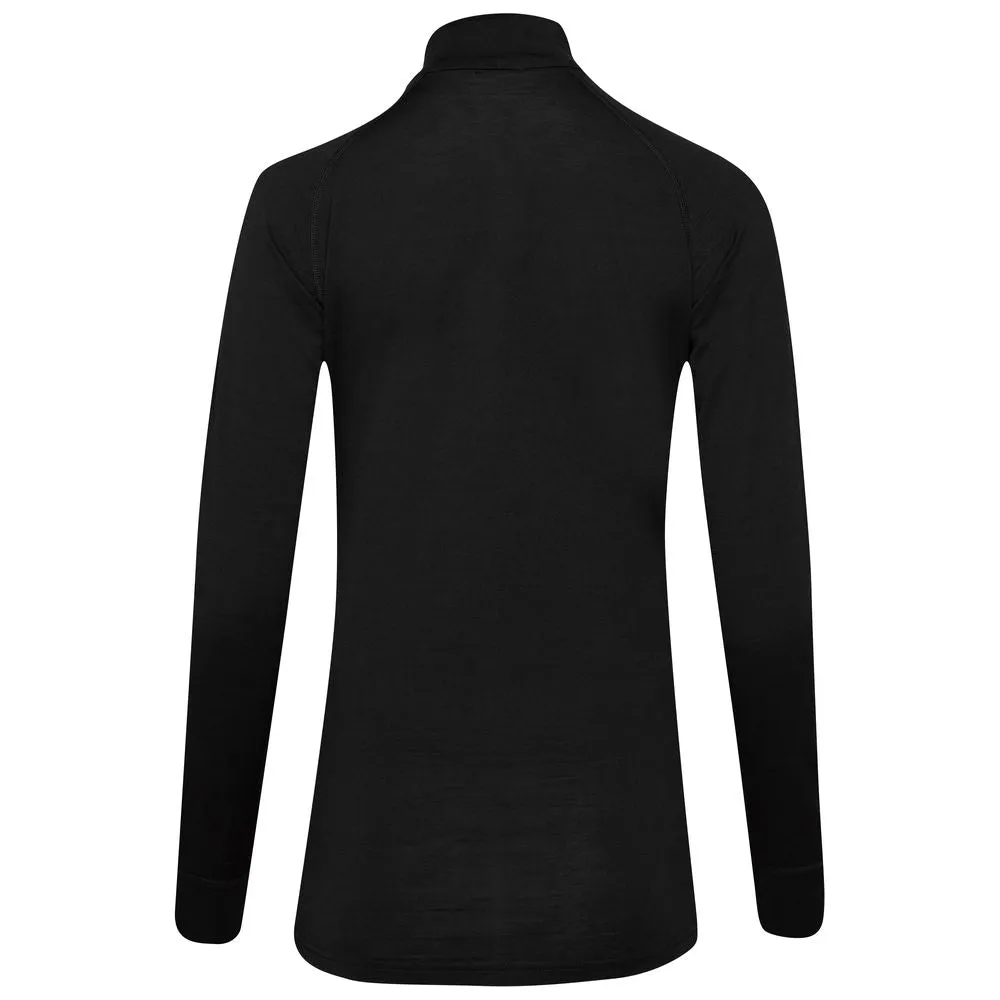 Womens Merino 200 Long Sleeve Zip Neck (Black)