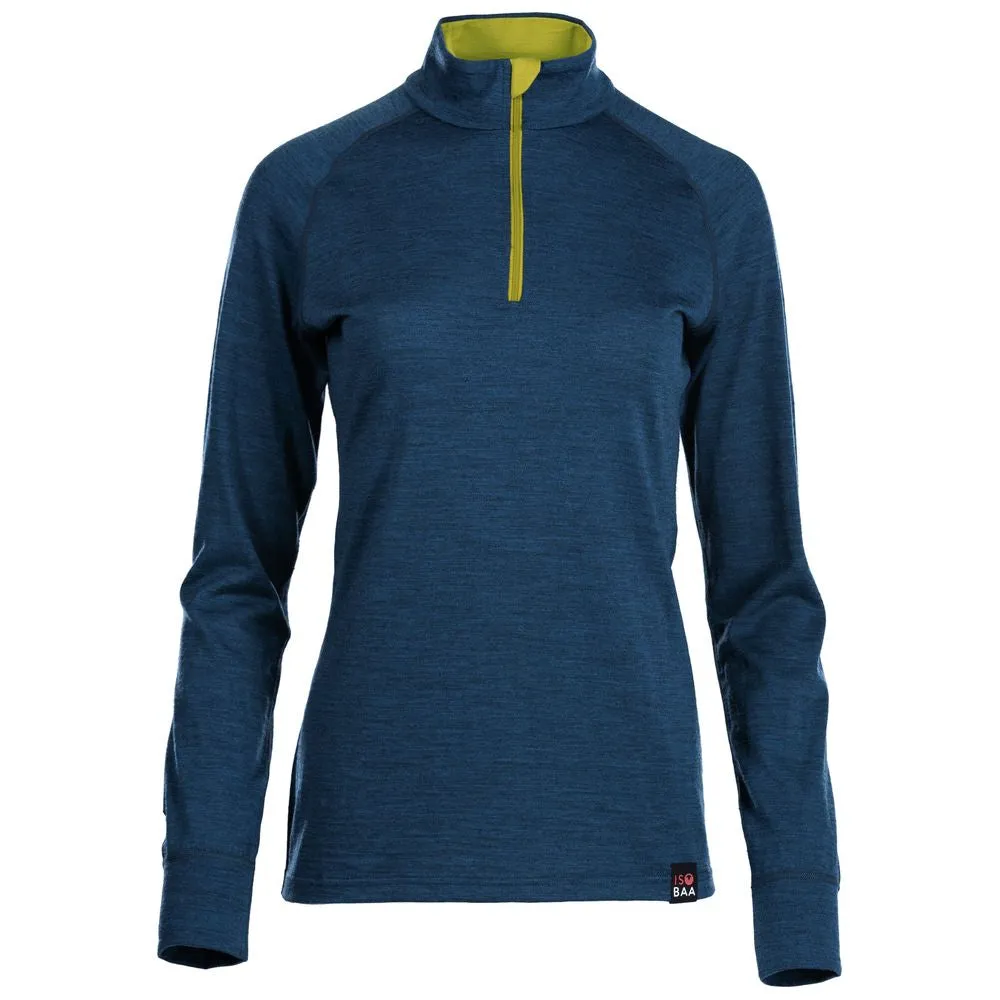 Womens Merino 200 Long Sleeve Zip Neck (Petrol)